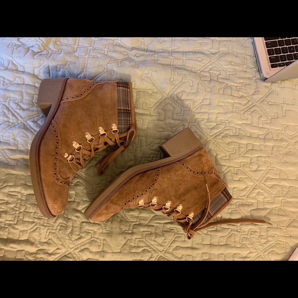 Brown Suede Tommy Hilfiger Combat Boots